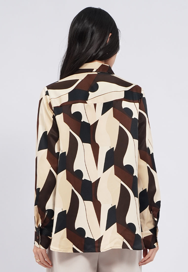 Long Sleeve Printed Blouse