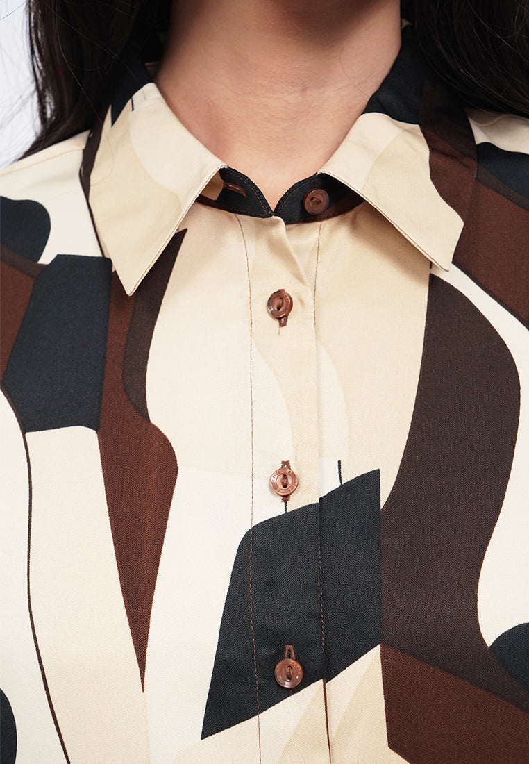 Long Sleeve Printed Blouse