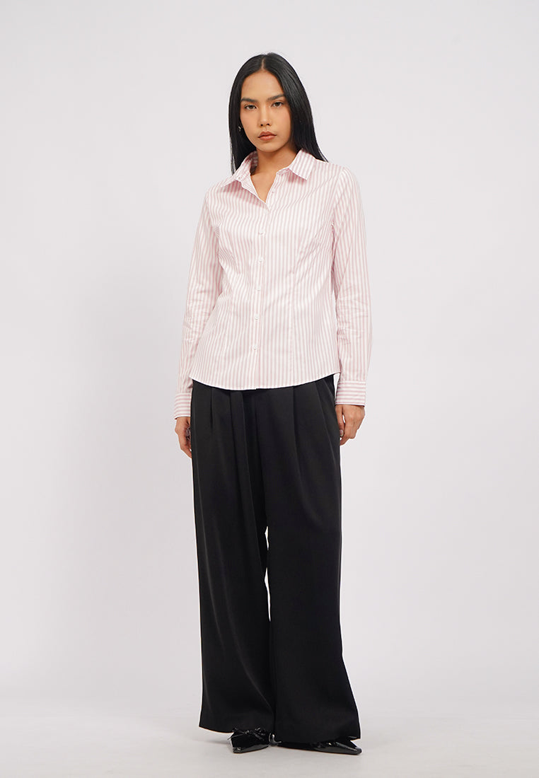 Slim Fit Long Sleeve Stripes Shirt