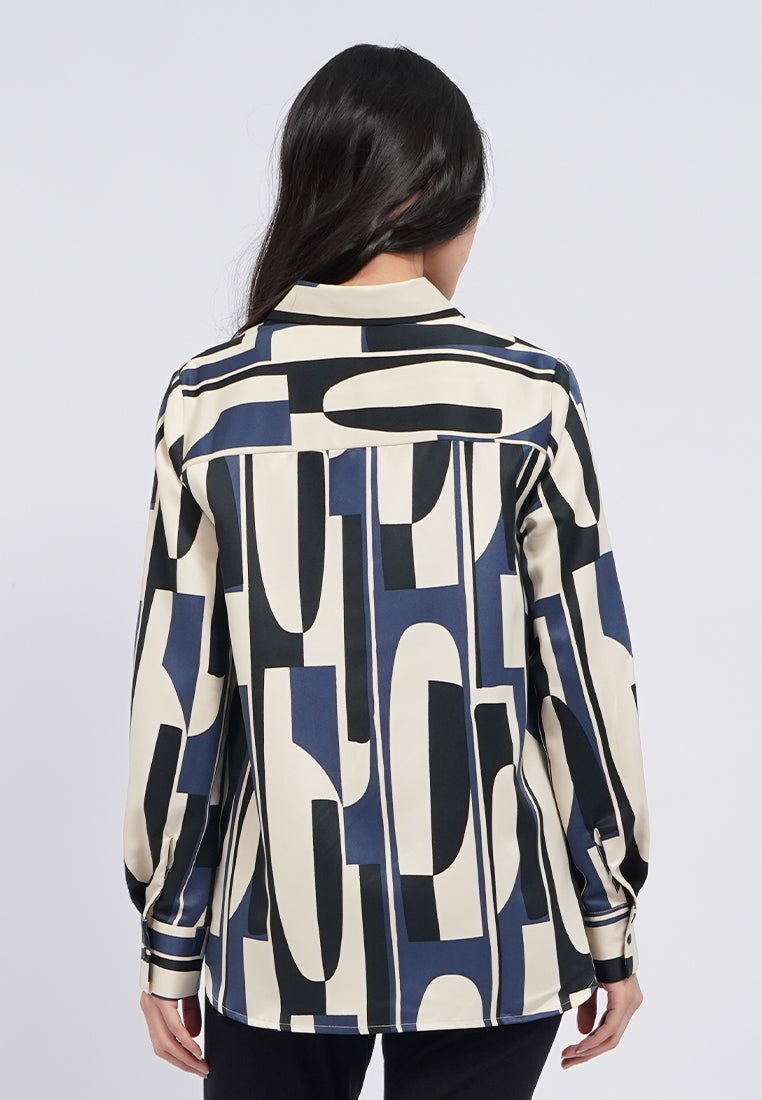 Long Sleeve Printed Blouse