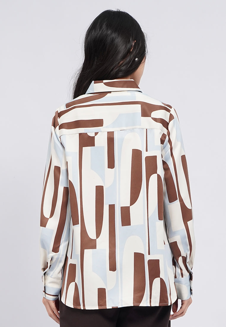 Long Sleeve Printed Blouse