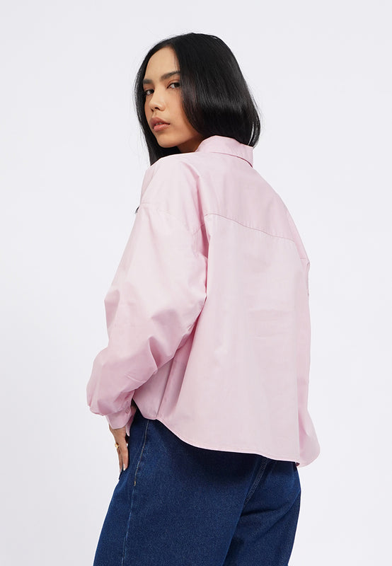 Balloon Sleeve Blouse with Fancy Button