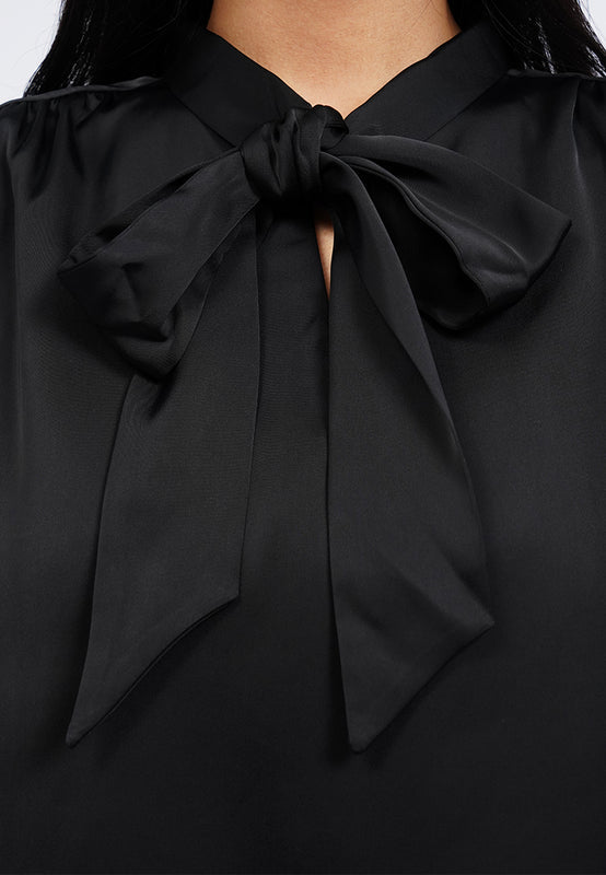 Long Sleeve Blouse with Tied Neck