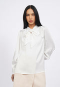 Long Sleeve Blouse with Tied Neck
