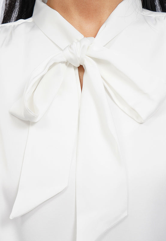 Long Sleeve Blouse with Tied Neck
