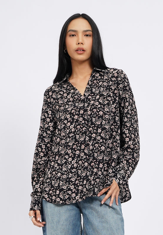 Floral Printed Long Sleeve Blouse