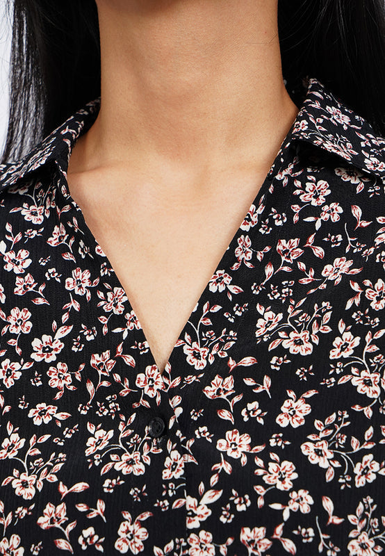 Floral Printed Long Sleeve Blouse