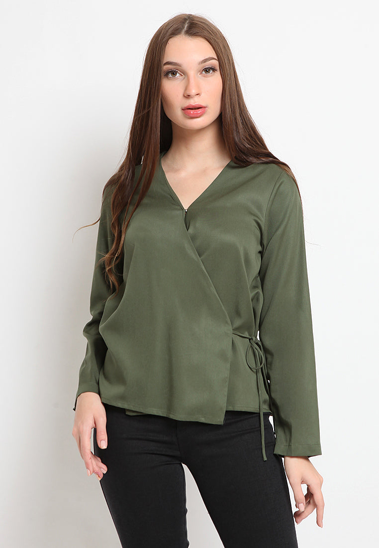 Wrap Long Sleeves Blouse