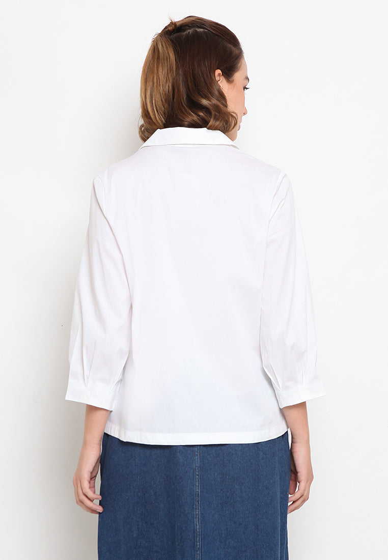 Half belted blouse