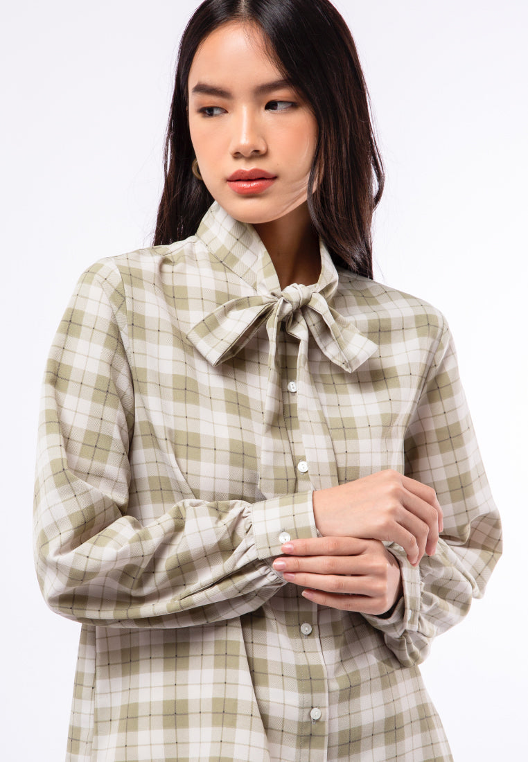 Flowy Bow Printed Blouse