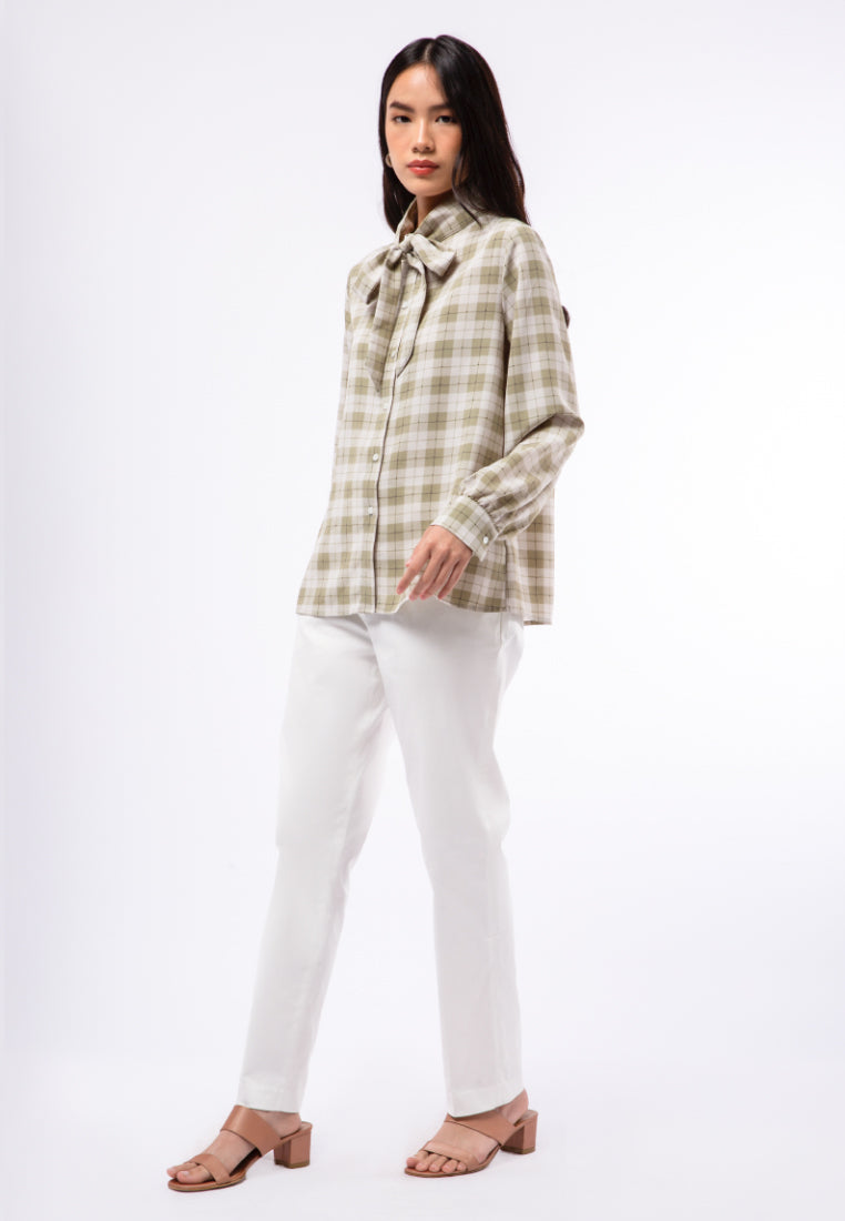 Flowy Bow Printed Blouse