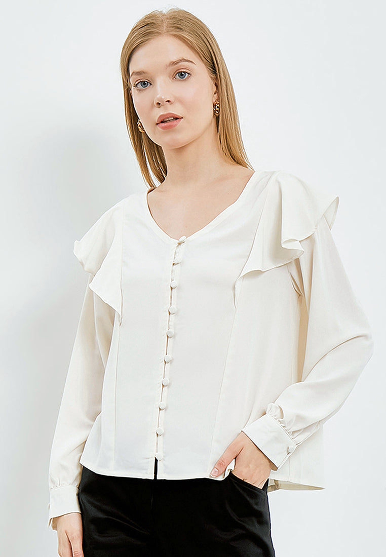 Flowy Layer V-Neck Blouse