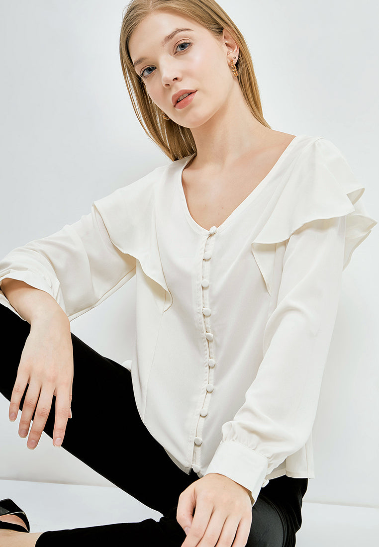 Flowy Layer V-Neck Blouse