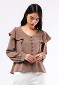 Flowy Layer V-neck Blouse