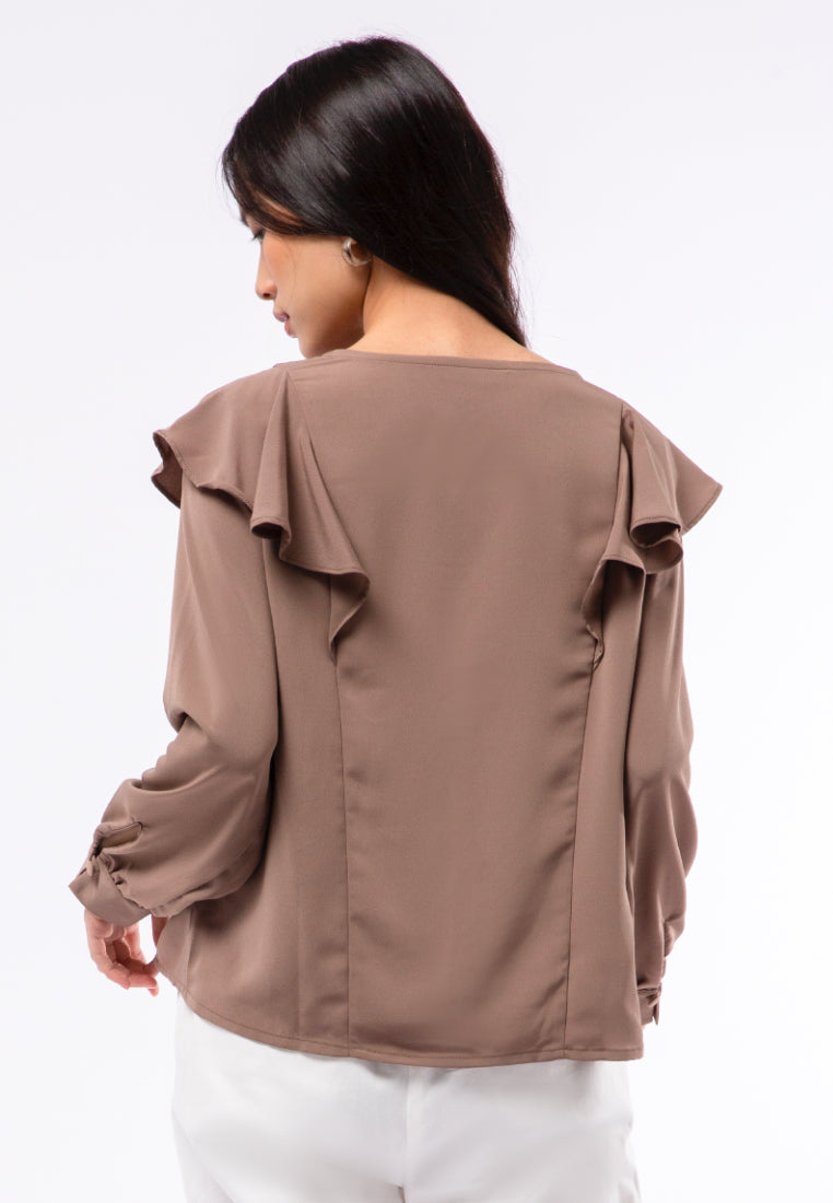 Flowy Layer V-neck Blouse
