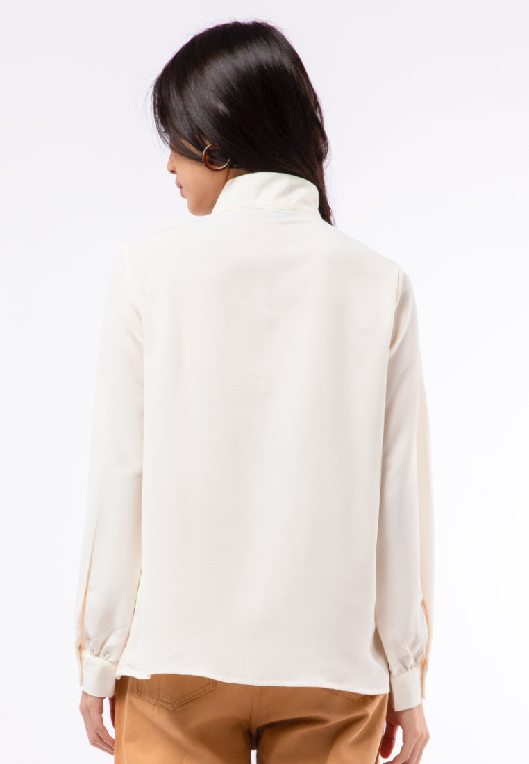Flowy Bow Long Sleeve Blouse
