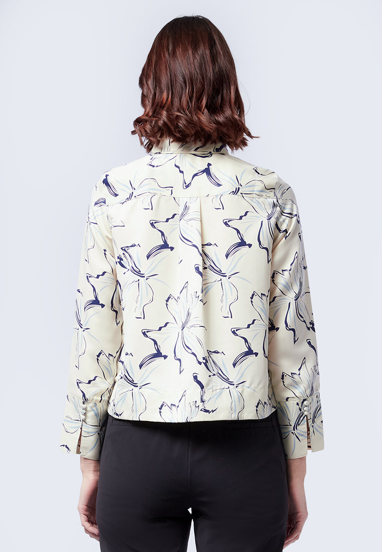 Printed Long Sleeve Blouse