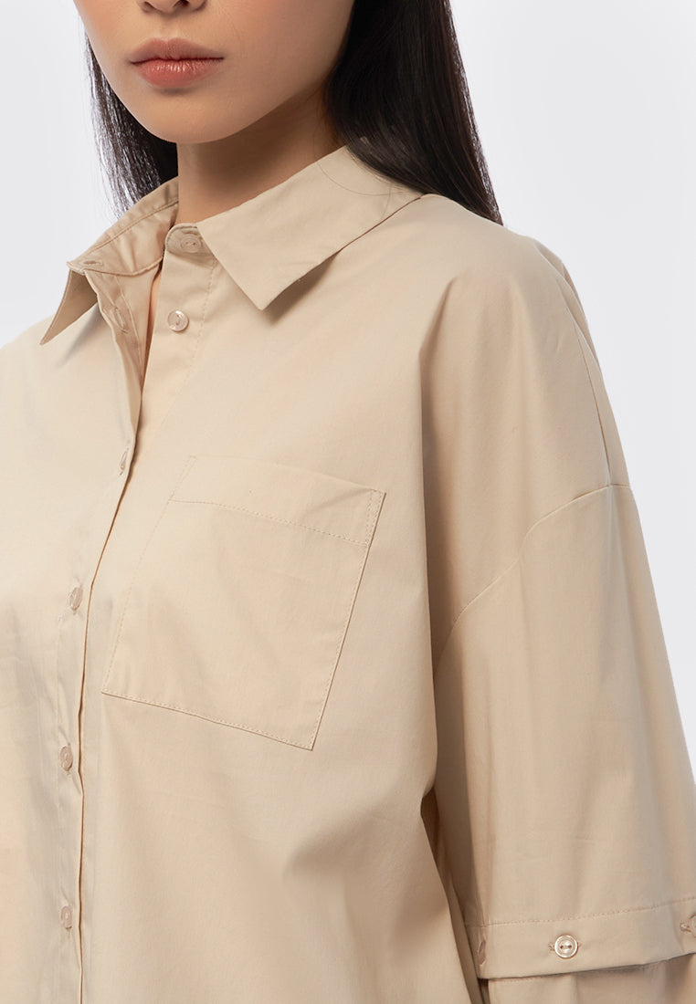 Loose Shirt with Detachable Sleeve