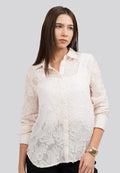 Frayed Long Sleeve Blouse