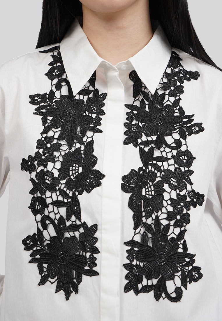 Lace Bib Long Sleeve Shirt