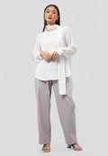Long Sleeve Blouse with Back Button
