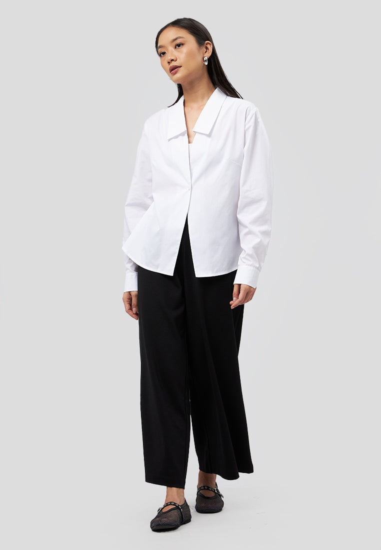 V-Neck Long Sleeve Blouse