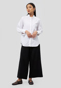 High Neck 7/8 Sleeve Blouse Off White