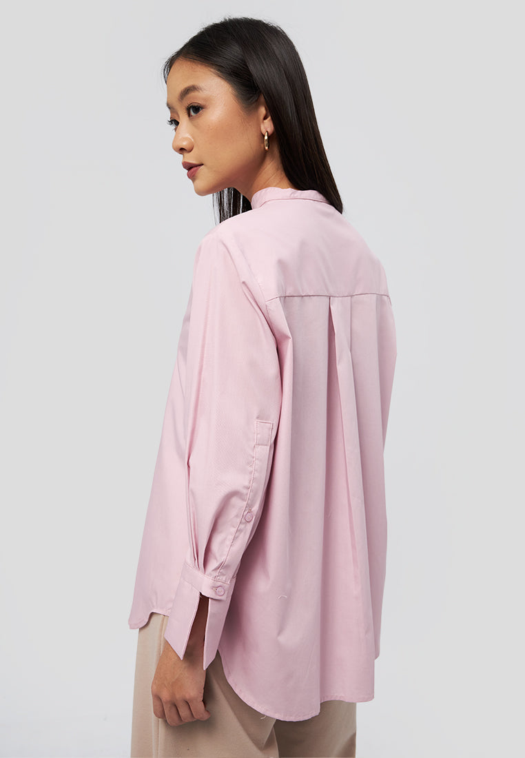 High Neck 7/8 Sleeve Blouse