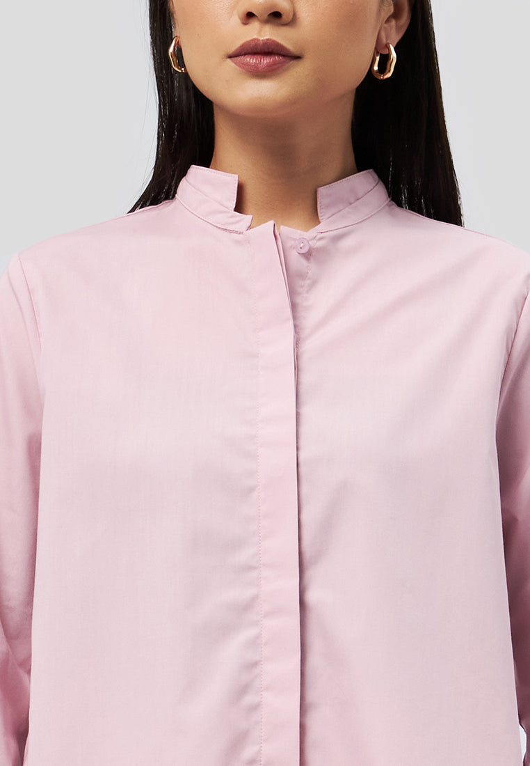 High Neck 7/8 Sleeve Blouse