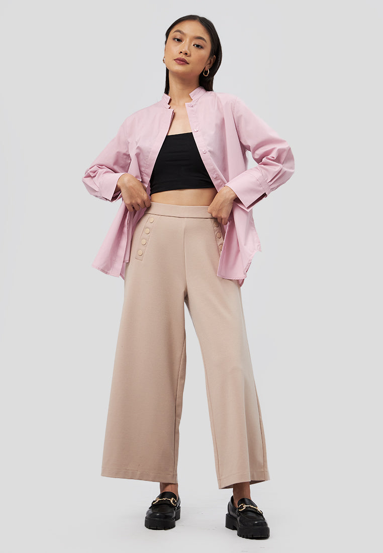 High Neck 7/8 Sleeve Blouse