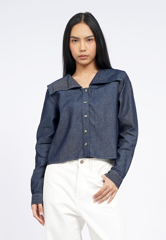 Peterpan Collar Chambray Shirt
