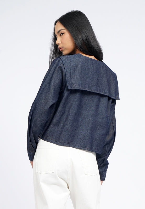 Peterpan Collar Chambray Shirt