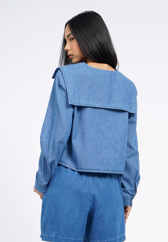 Peterpan Collar Chambray Shirt