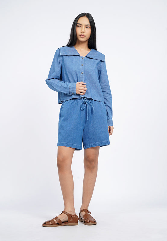 Peterpan Collar Chambray Shirt