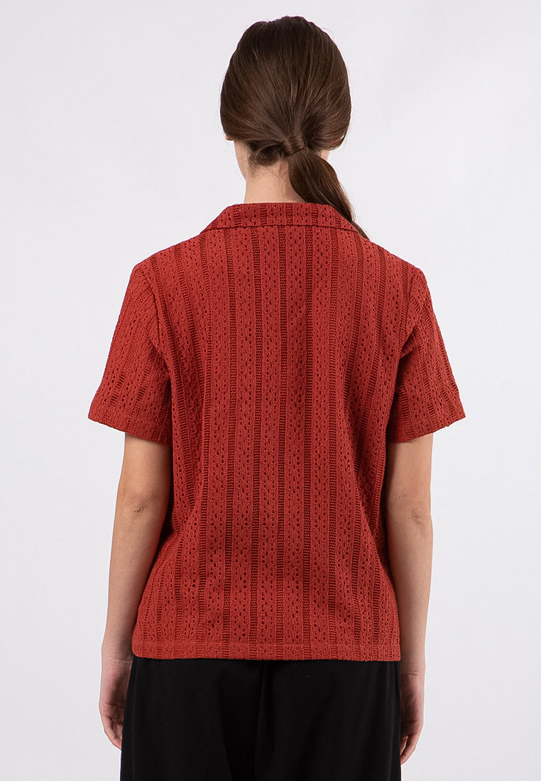 Boxy Fit Blouse With Tailor Collar
