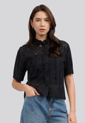 Short Sleeve Lace Blouse