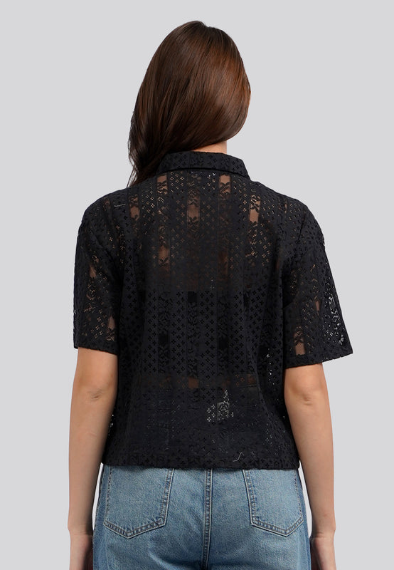 Short Sleeve Lace Blouse