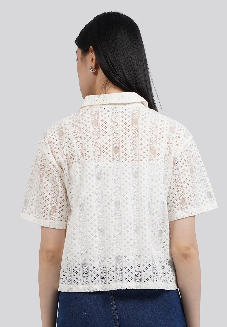 Short Sleeve Lace Blouse