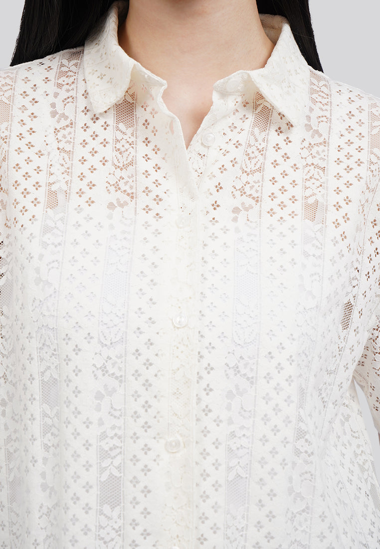 Short Sleeve Lace Blouse
