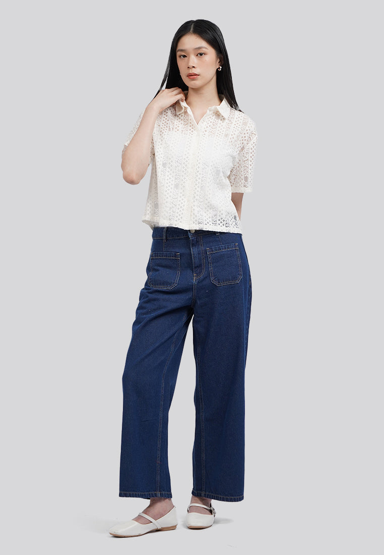 Short Sleeve Lace Blouse