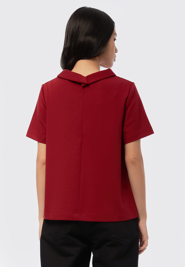 Peterpan Collar Short Sleeve Blouse