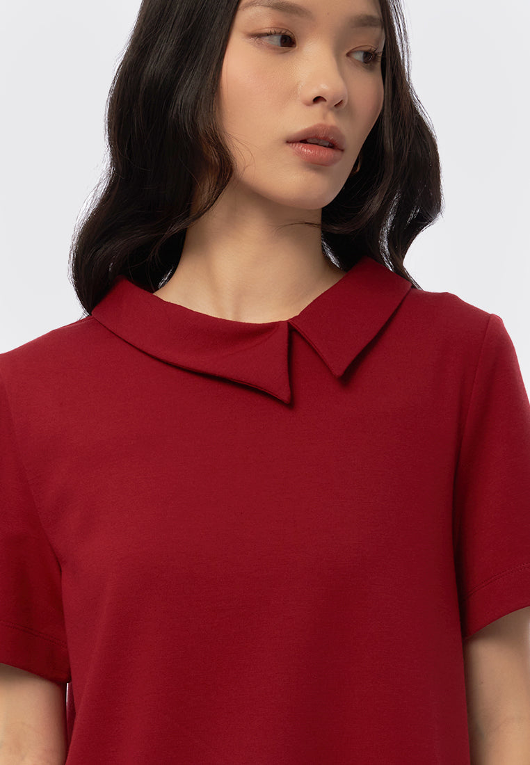 Peterpan Collar Short Sleeve Blouse