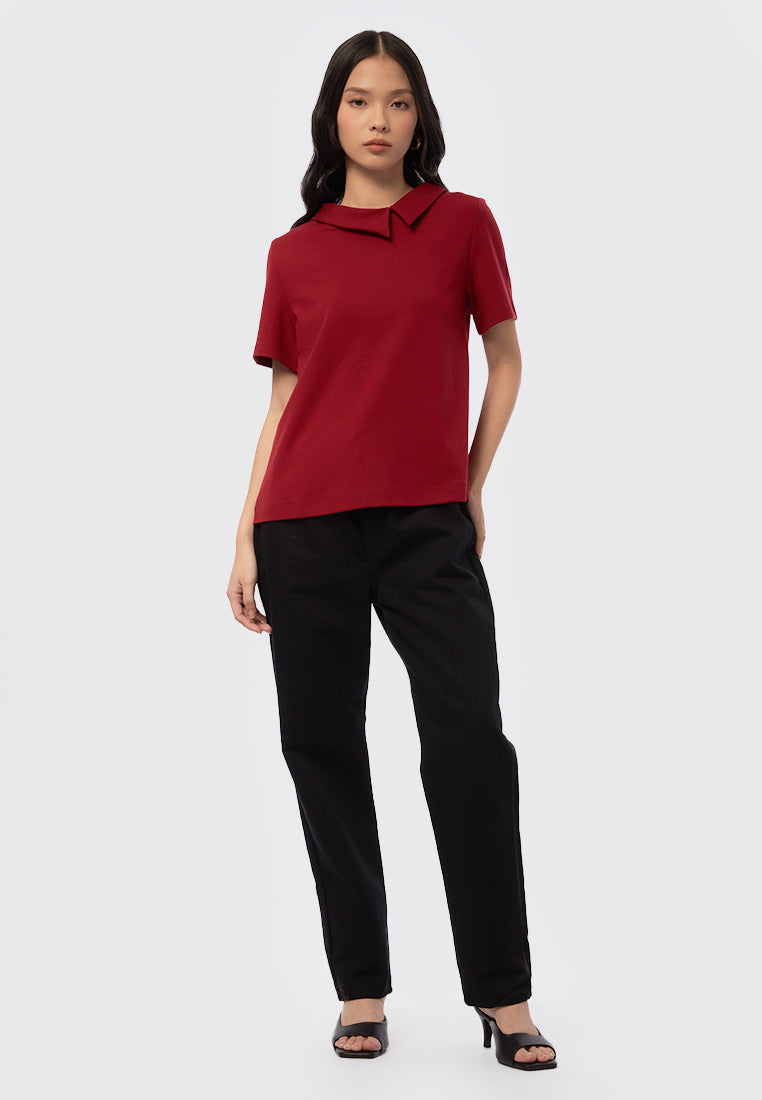 Peterpan Collar Short Sleeve Blouse