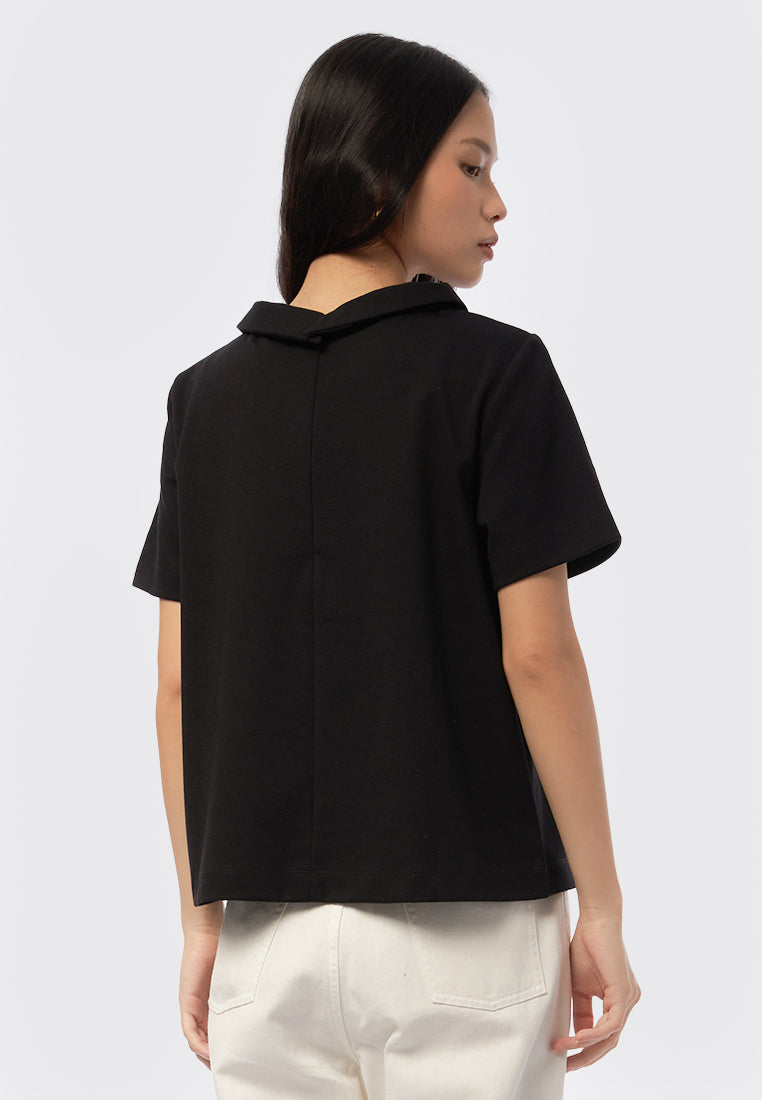 Peterpan Collar Short Sleeve Blouse