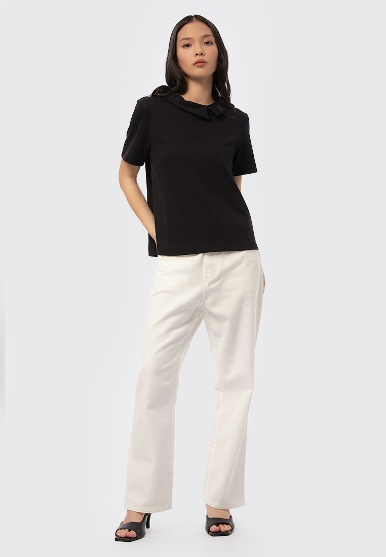 Peterpan Collar Short Sleeve Blouse