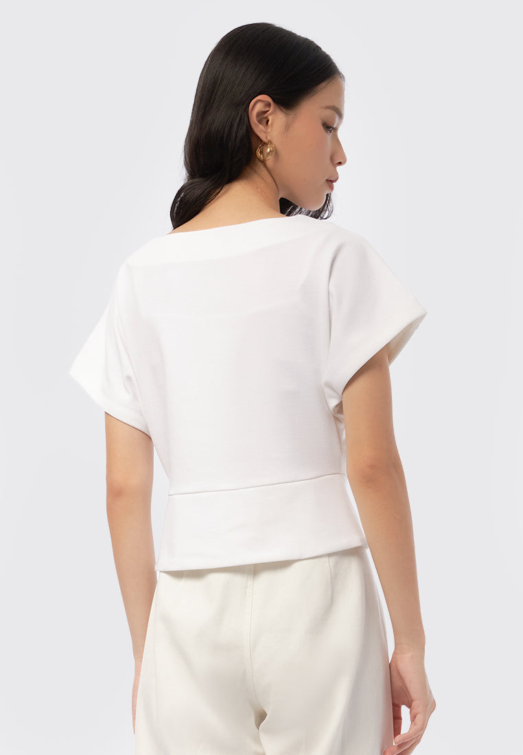 Short Sleeves Blouse with Drapery