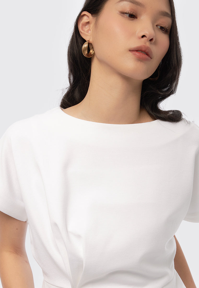 Short Sleeves Blouse with Drapery