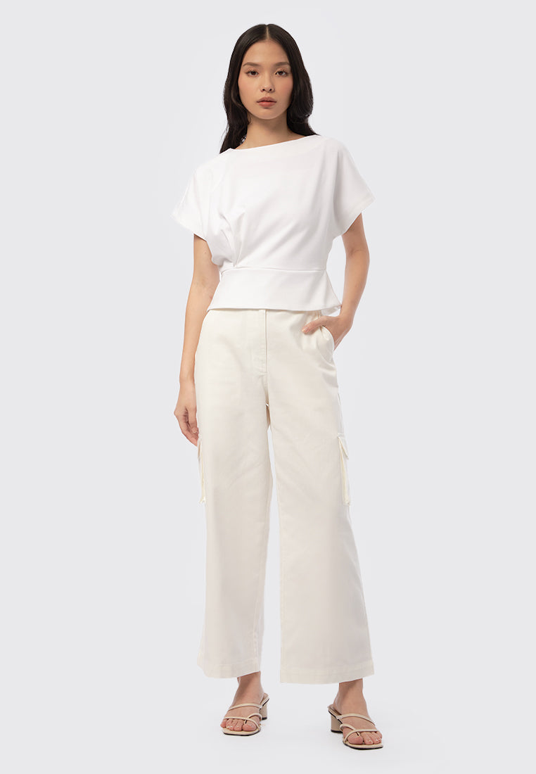 Short Sleeves Blouse with Drapery