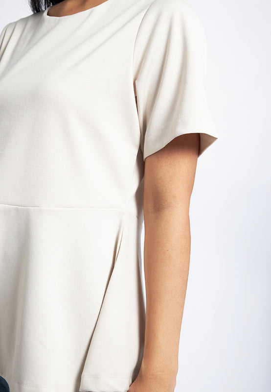 Round Neck Peplum Knit Top