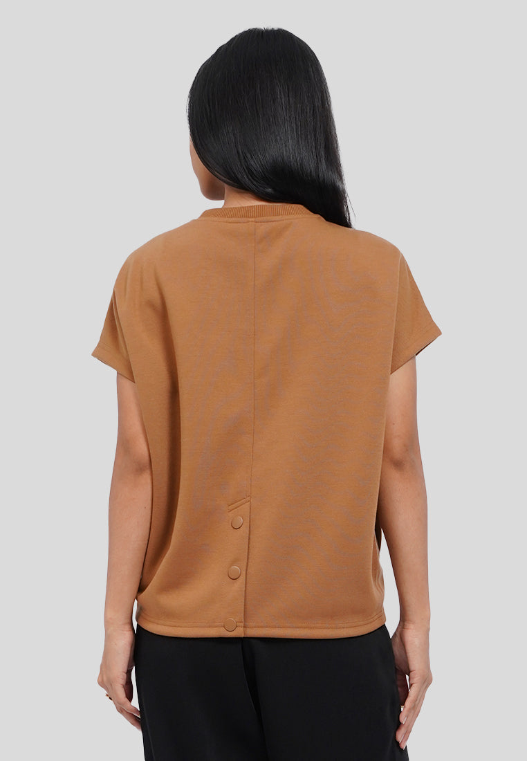 Button Detail Short Sleeve Top